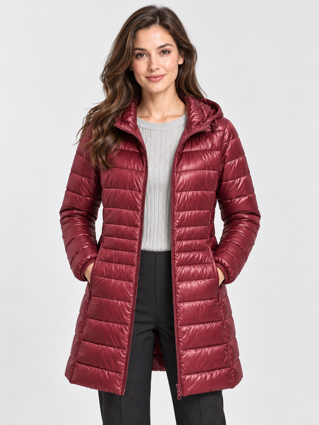 Women's Long Hooded Down Coat