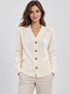 Women's Long Sleeve V-Neck Knit Cardigan