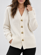 Women's Long Sleeve V-Neck Knit Cardigan