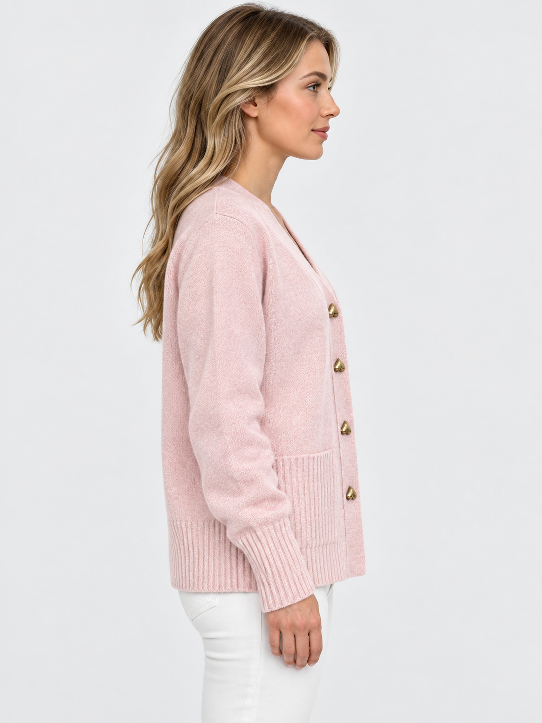 Women's Long Sleeve V-Neck Knit Cardigan