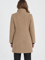 Women's Long Stand Collar Wool-Blend Coat