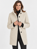 Women's Long Stand Collar Wool-Blend Coat
