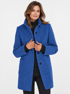 Women's Long Stand Collar Wool-Blend Coat