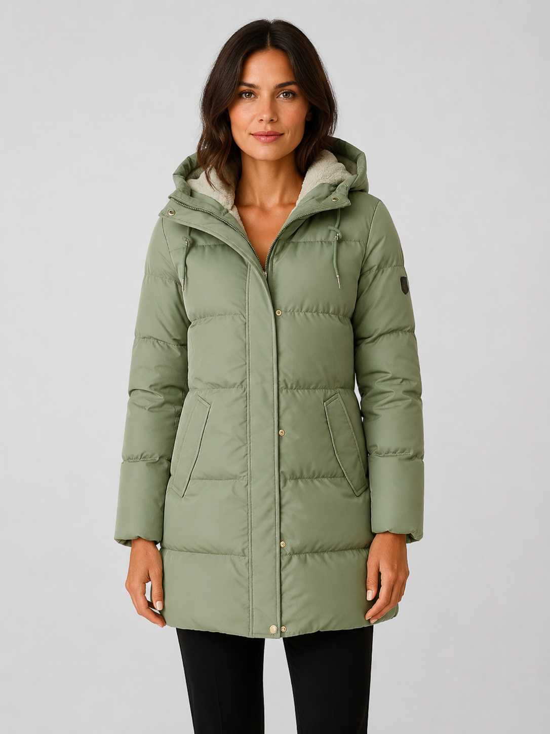 Women’s Longline Puffer Jacket with Hood