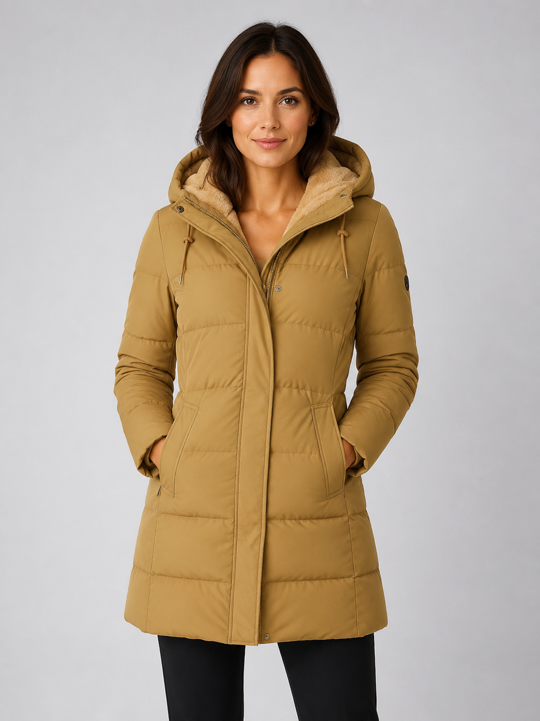 Women’s Longline Puffer Jacket with Hood