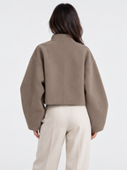 Women's Loose Stand-Collar Zip Knit Coat