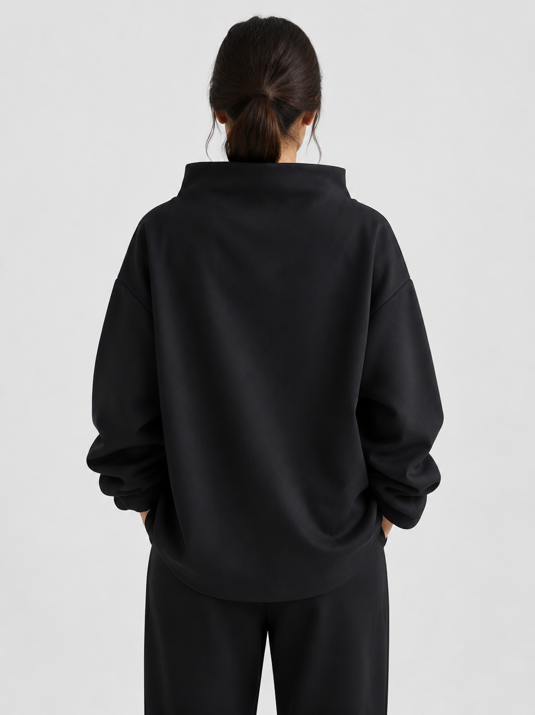Women’s Oversized Funnel-Neck Jumper with Long Sleeves