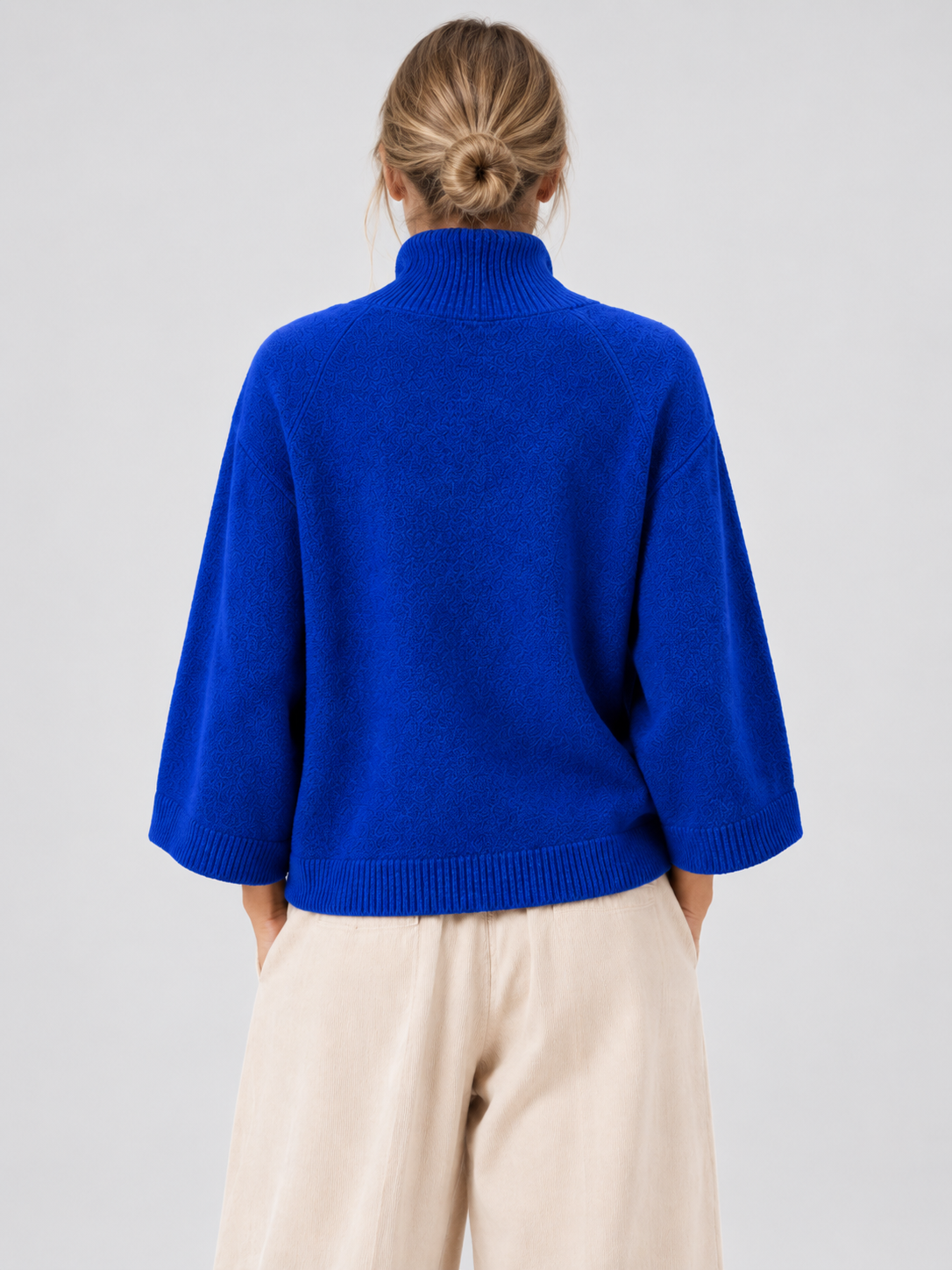 Women’s Oversized Mock Neck Jumper with Bell Sleeves