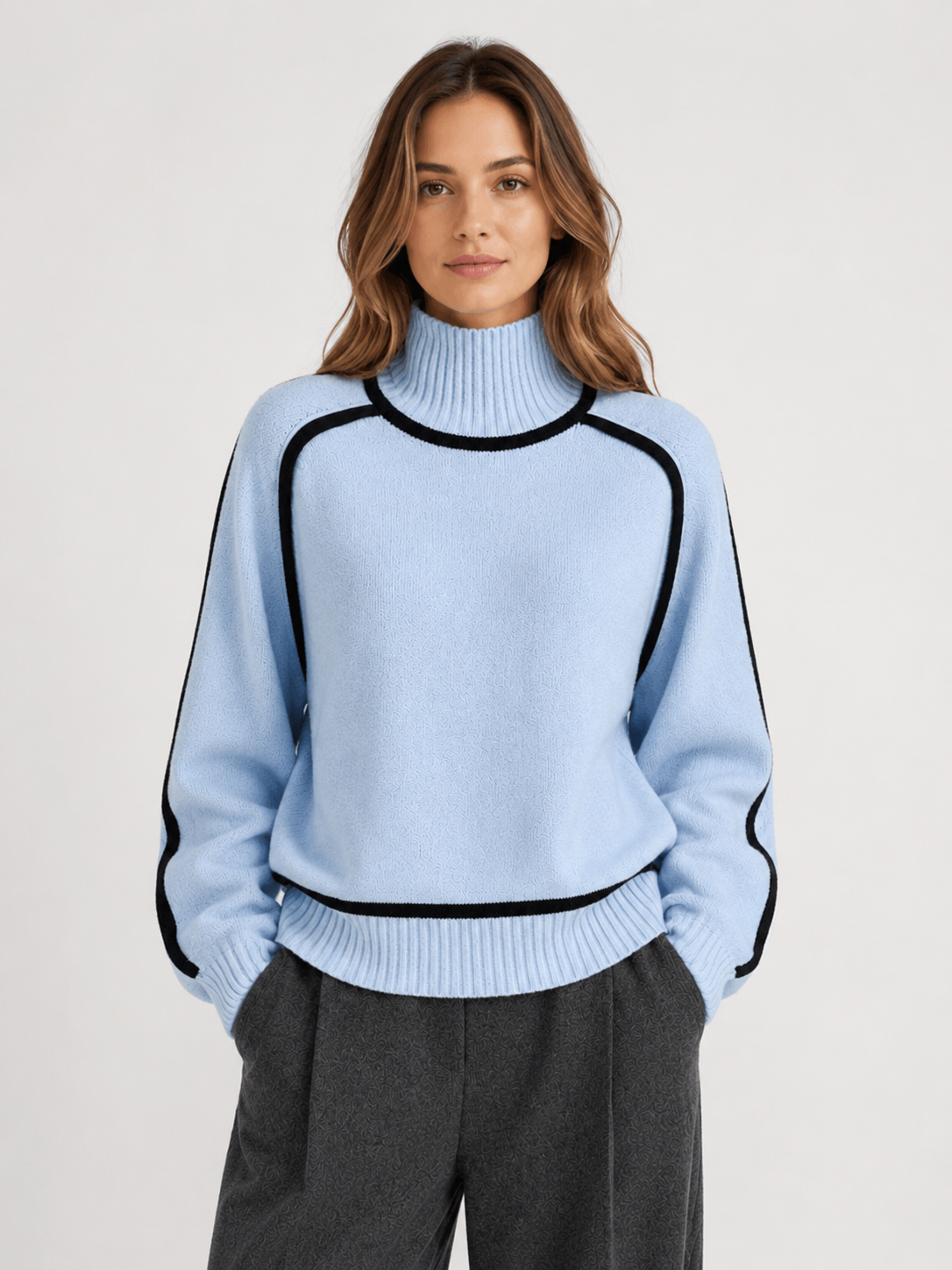 Women’s Oversized Ribbed Knit Jumper with Roll Neck