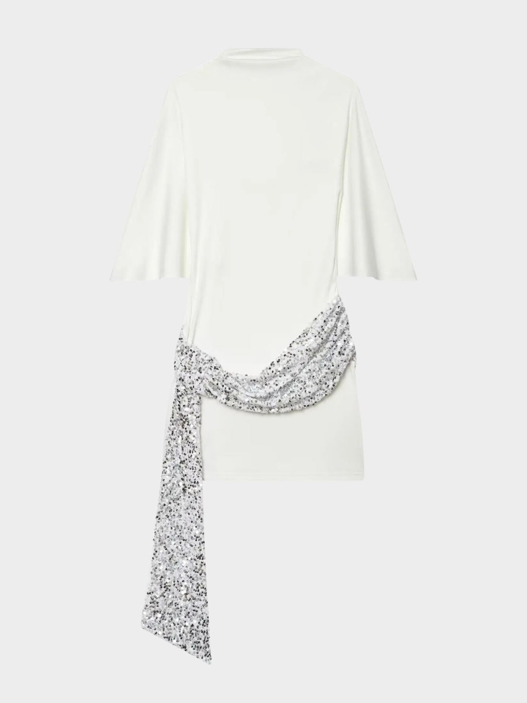 Women’s Sequin Mini Dress with Cape Sleeves and Open Back