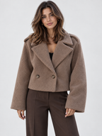 Women's Short Wide Lapel Trench Coat