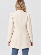 Women's Single-Breasted Mid-Length Wool Coat