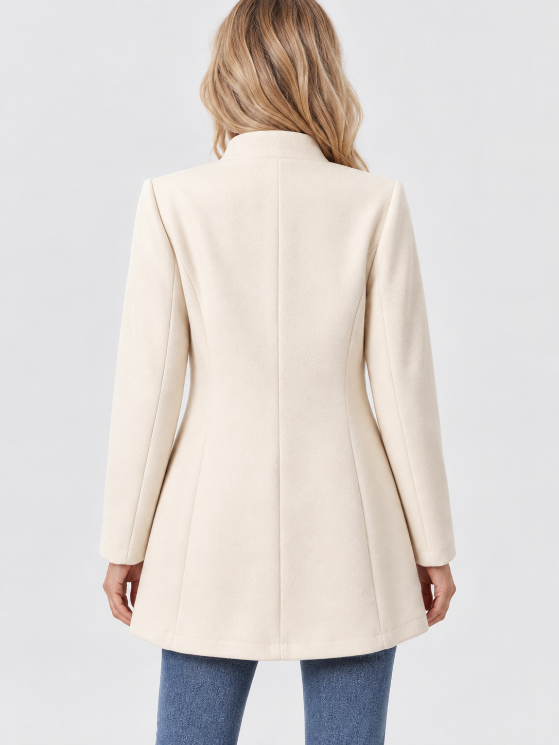 Women's Single-Breasted Mid-Length Wool Coat