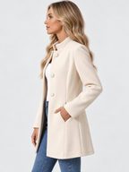 Women's Single-Breasted Mid-Length Wool Coat