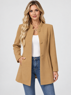 Women's Single-Breasted Mid-Length Wool Coat