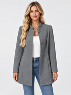 Women's Single-Breasted Mid-Length Wool Coat