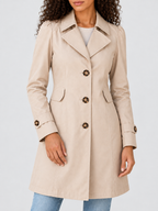 Women’s Single-Breasted Trench Coat with Button Cuffs