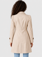 Women’s Single-Breasted Trench Coat with Button Cuffs