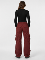 Women’s Straight-Leg Cargo Trousers with Flap Pockets