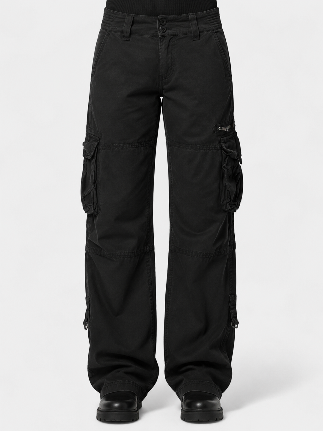 Women’s Straight-Leg Cargo Trousers with Flap Pockets