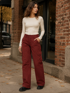 Women’s Straight-Leg Cargo Trousers with Flap Pockets