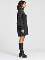 Women's Turtleneck Long-Sleeve Loose Knit Sweater Dress