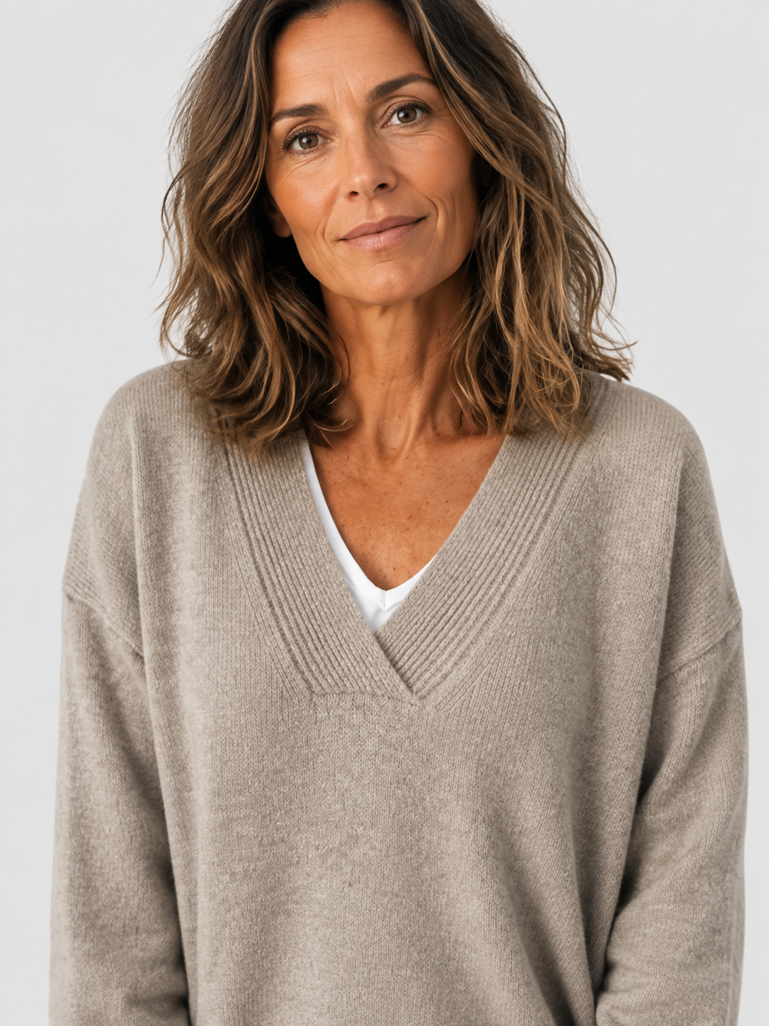 Women’s V-Neck Jumper with Dropped Shoulders