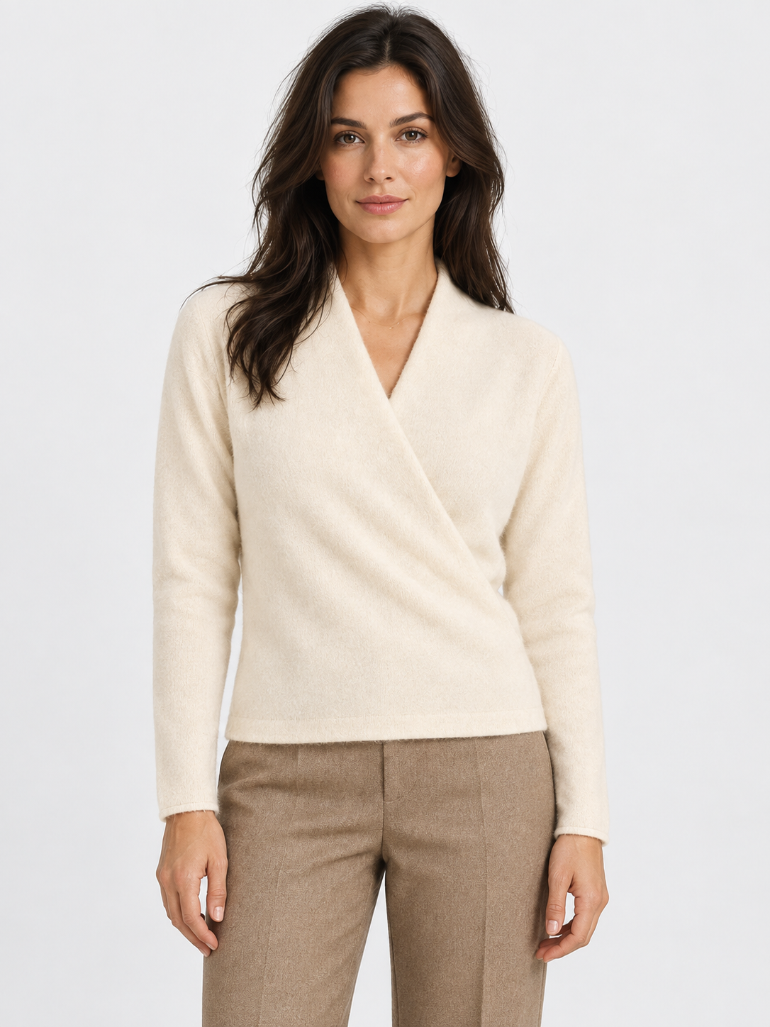 Women's V-Neck Wrap Cashmere Jumper