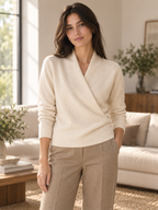 Women's V-Neck Wrap Cashmere Jumper