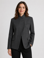 Women's Asymmetric Single Button Blazer