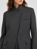 Women's Asymmetric Single Button Blazer