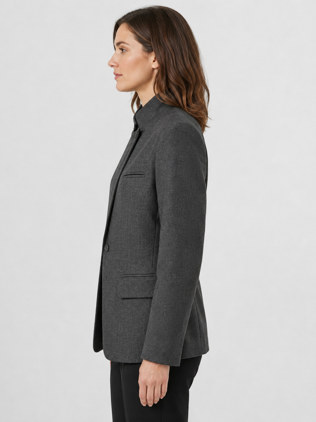 Women's Asymmetric Single Button Blazer