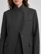 Women's Asymmetric Single Button Blazer