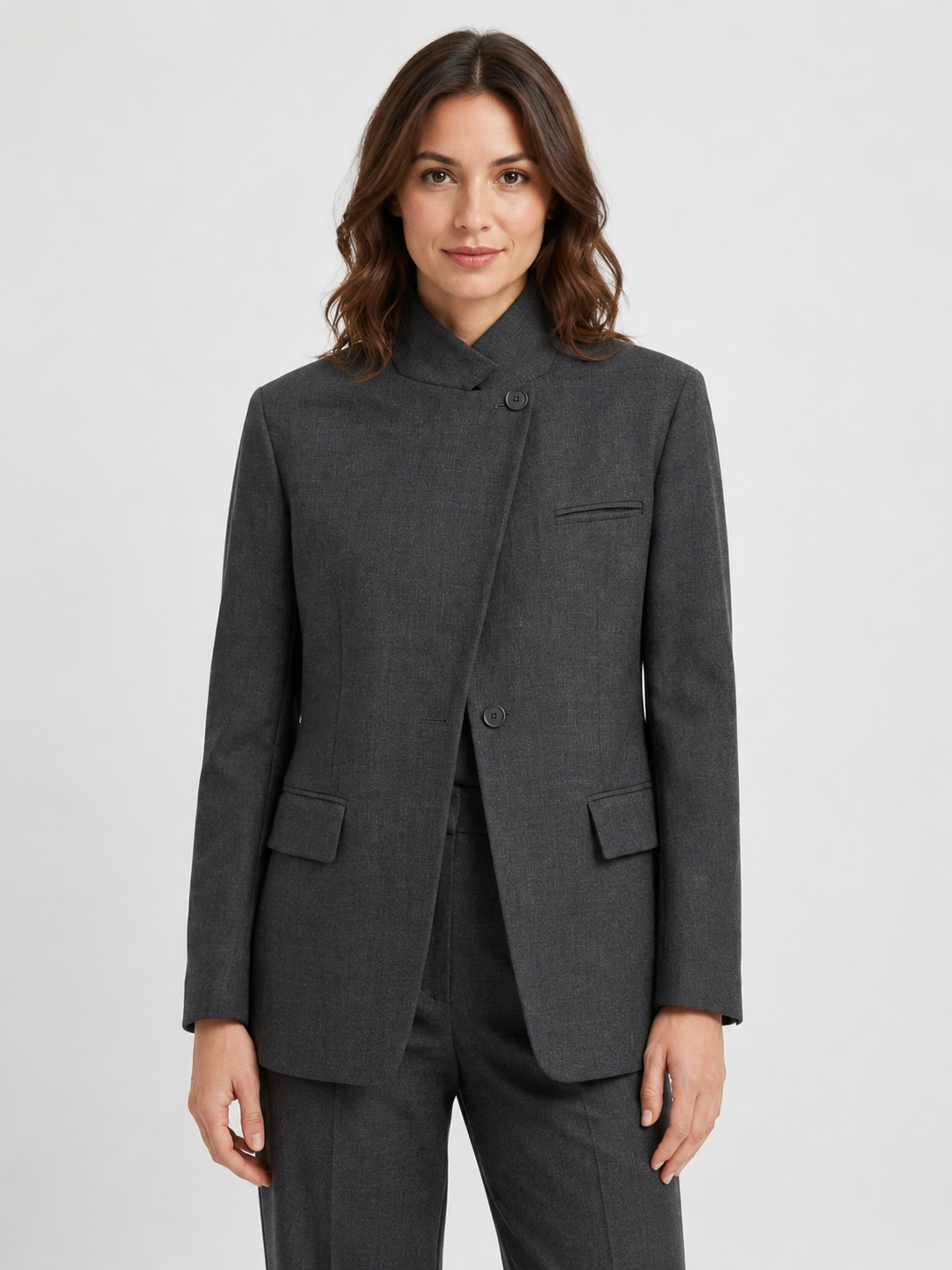 Women's Asymmetric Single Button Blazer