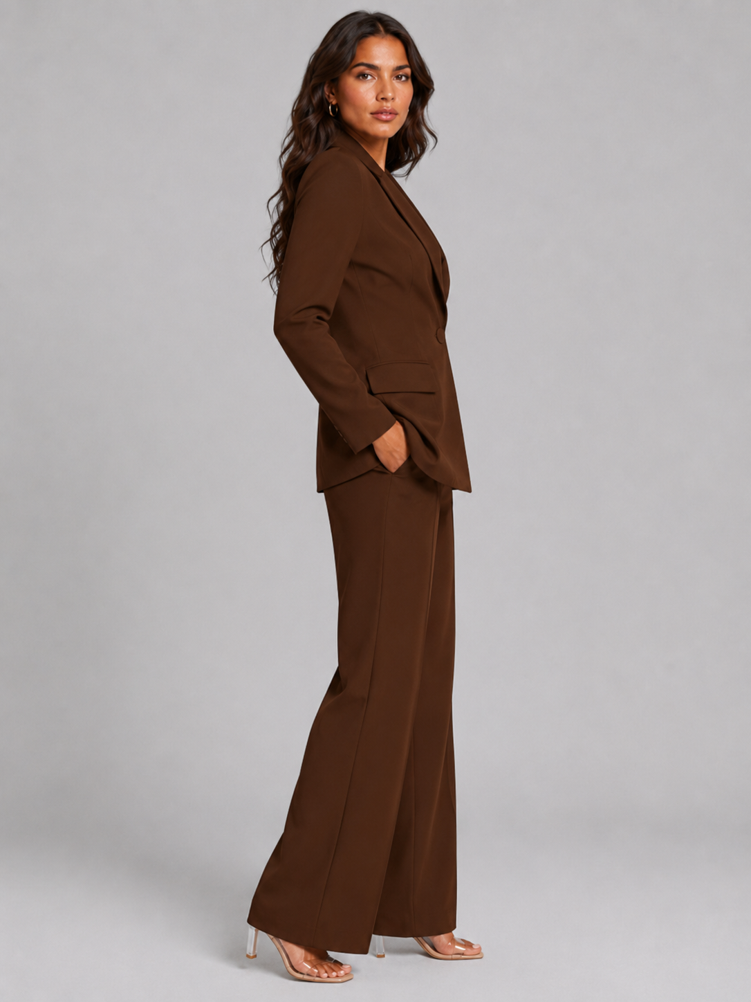 Women’s Blazer and Trousers Set with Single Button