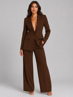Women’s Blazer and Trousers Set with Single Button