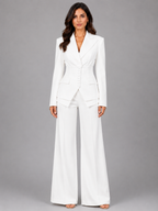 Women’s Button Blazer and Wide-Leg Trouser Set