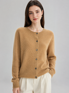 Women’s Button Front Cardigan with Round Neck