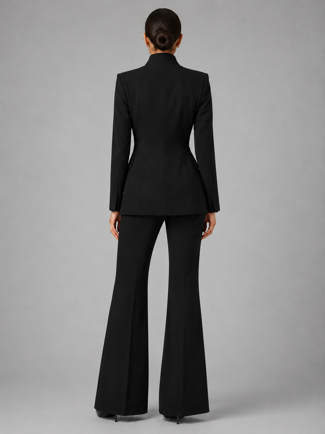 Women’s Collarless Blazer and Wide-Leg Trouser Set