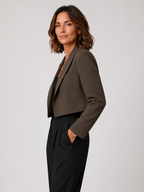 Women’s Cropped Blazer with Notched Lapel
