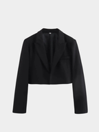 Women’s Cropped Blazer with Notched Lapel