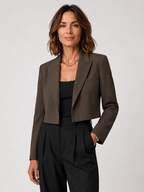 Women’s Cropped Blazer with Notched Lapel