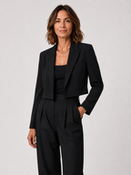 Women’s Cropped Blazer with Notched Lapel