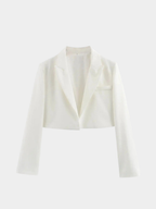 Women’s Cropped Blazer with Notched Lapel