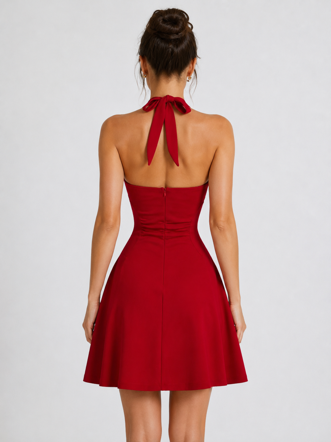 Women’s Halter Mini Dress with Bow Detail