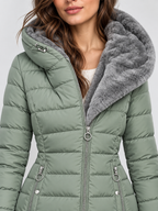 Women's Hooded Mid-Length Padded Jacket