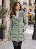 Women's Hooded Mid-Length Padded Jacket