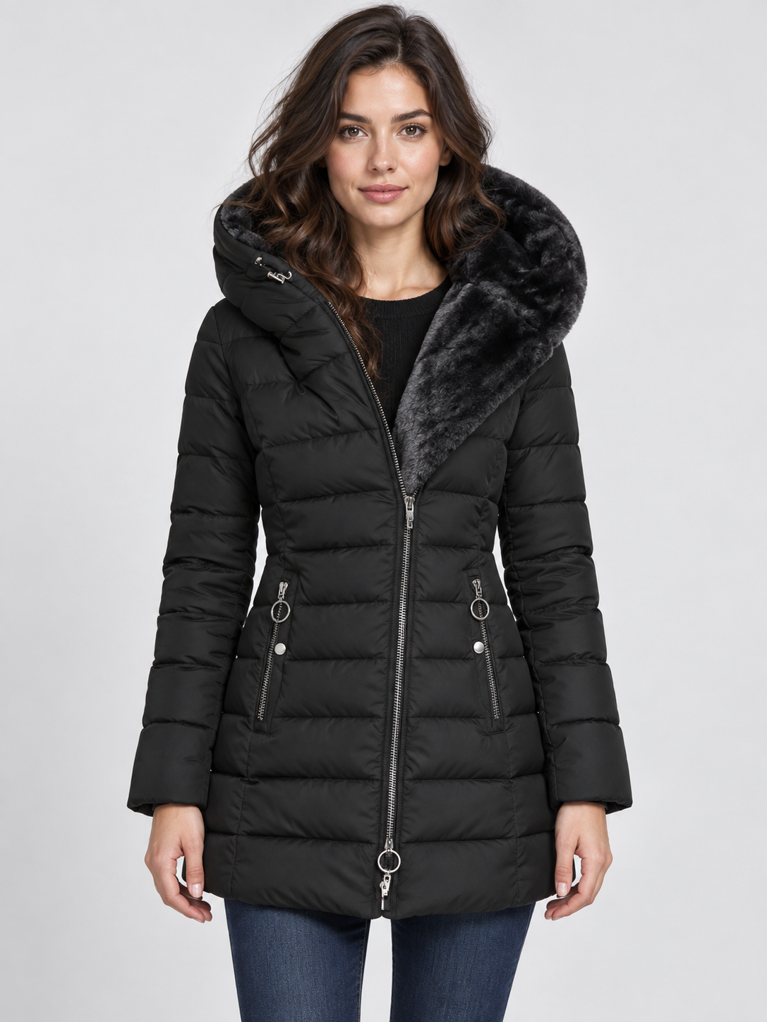 Women's Hooded Mid-Length Padded Jacket