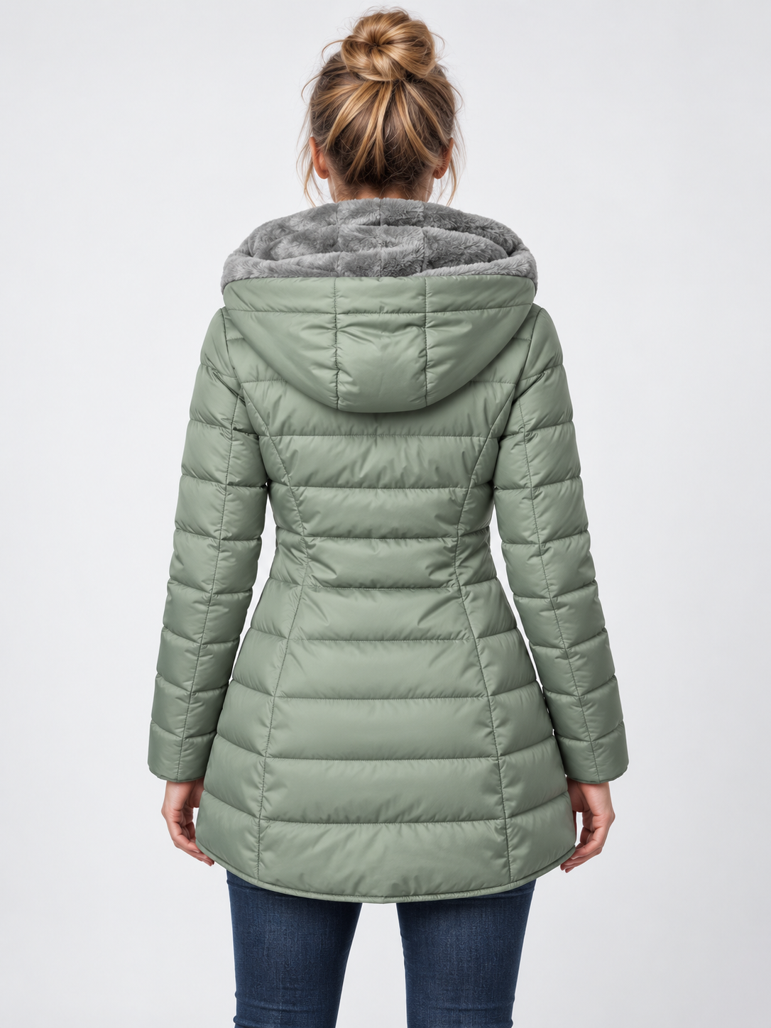Women's Hooded Mid-Length Padded Jacket