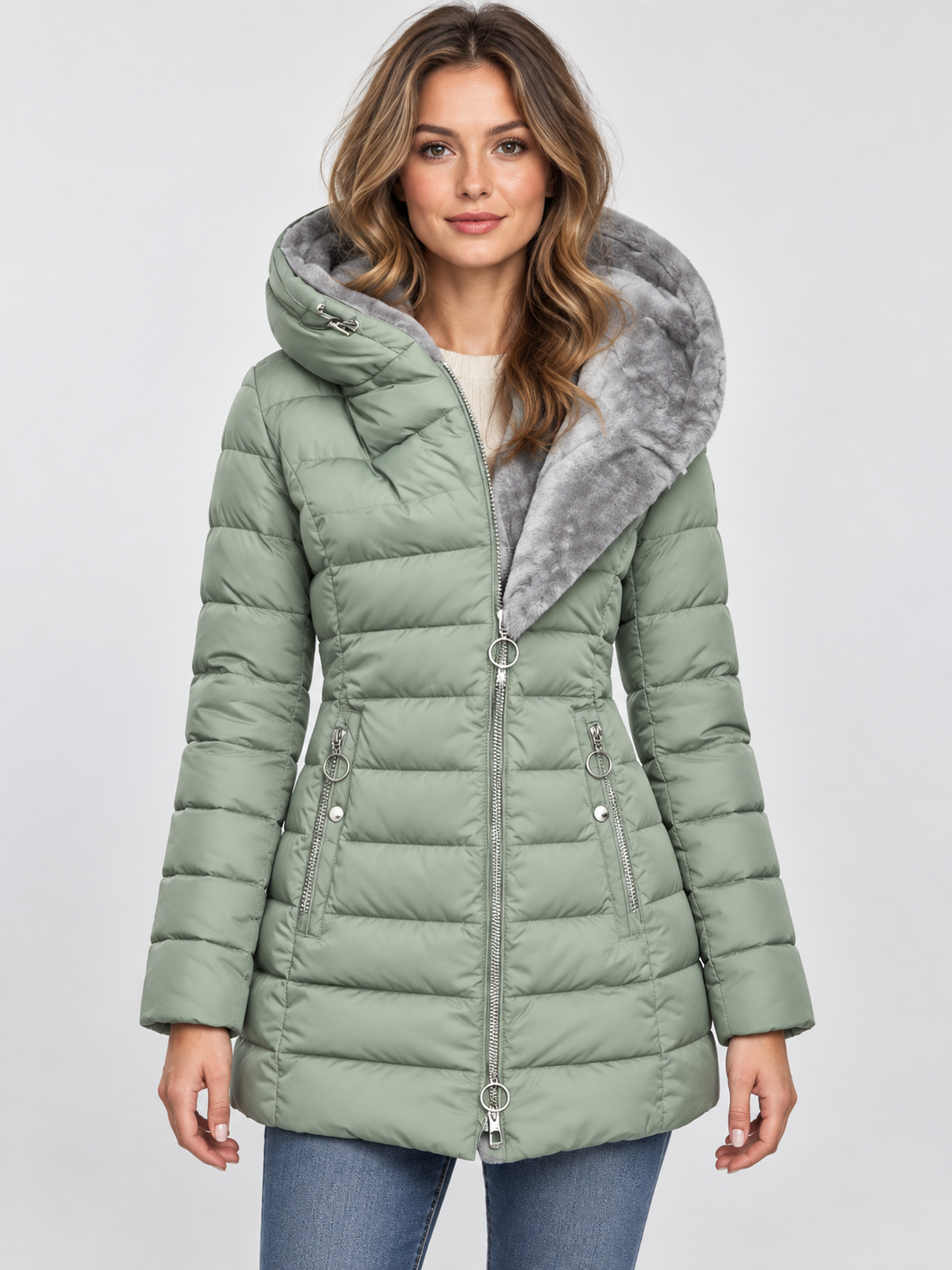 Women's Hooded Mid-Length Padded Jacket